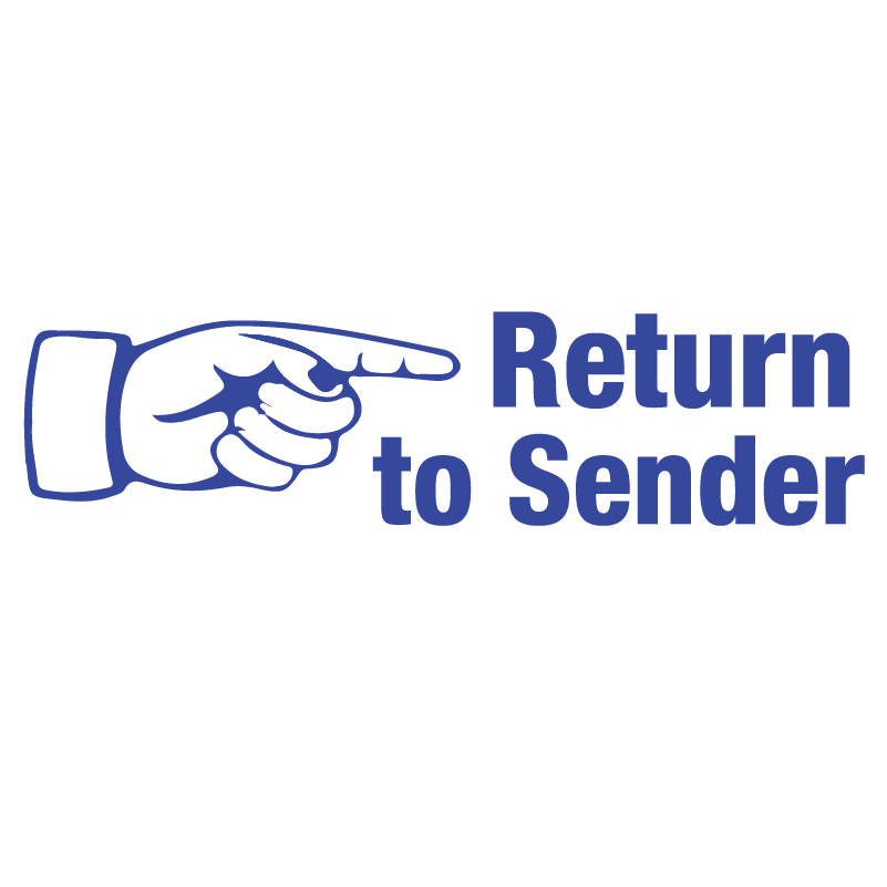 Right Finger RETURN TO SENDER Stamp