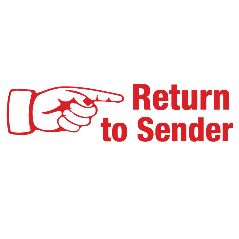 Right Finger RETURN TO SENDER Stamp