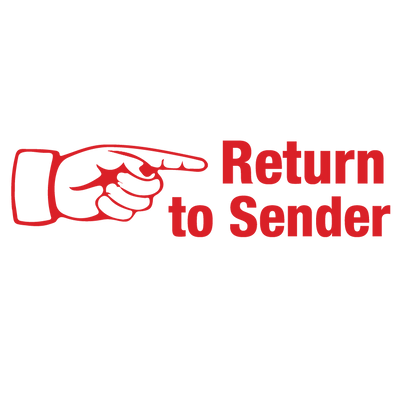 Right Finger RETURN TO SENDER Stamp