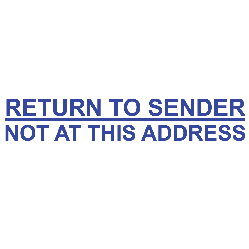 Line RETURN TO SENDER NOT ADDRESS Stamp