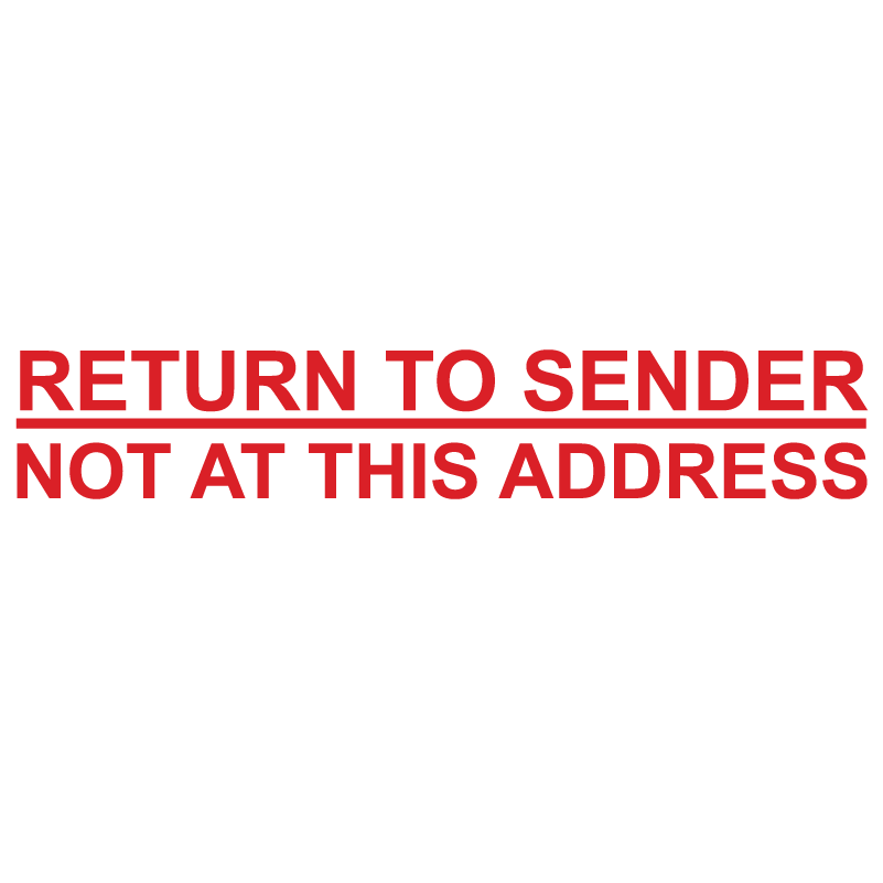 Line RETURN TO SENDER NOT ADDRESS Stamp
