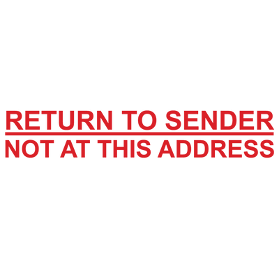 Line RETURN TO SENDER NOT ADDRESS Stamp