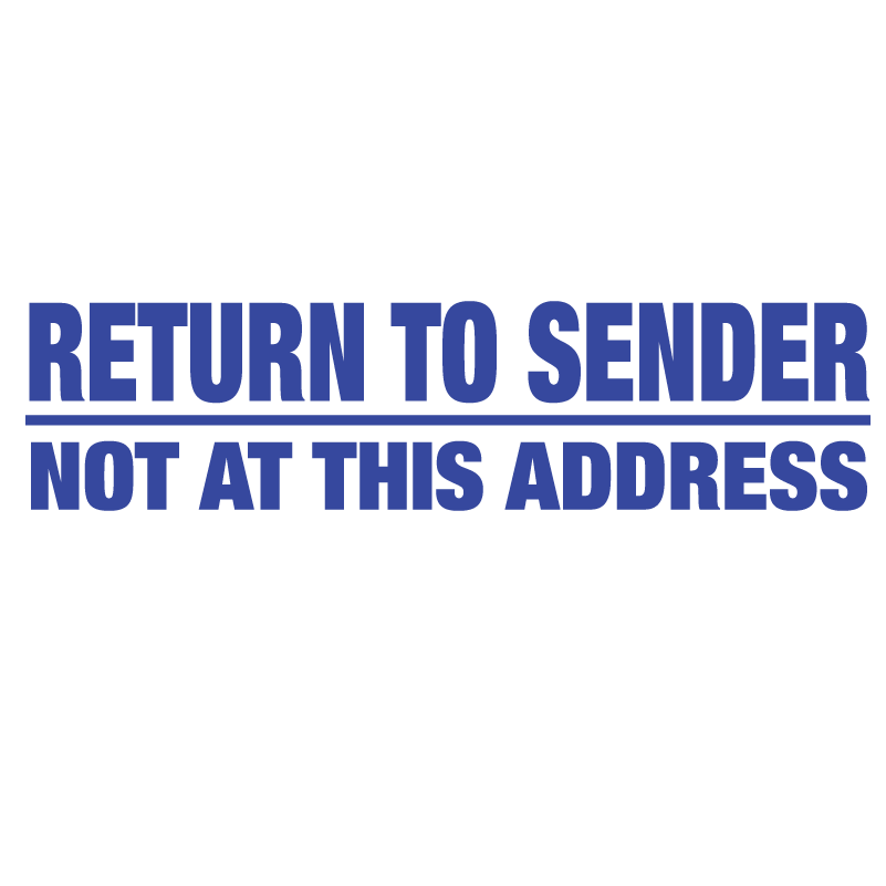 Bold Line RETURN TO SENDER NOT ADDRESS Stamp