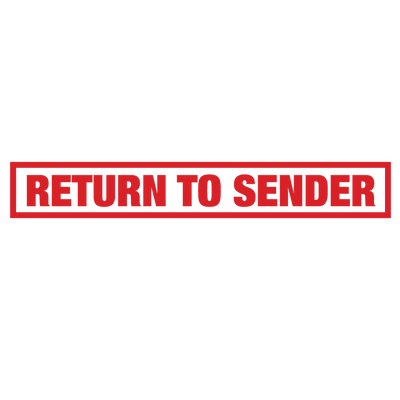 Box RETURN TO SENDER Stamp