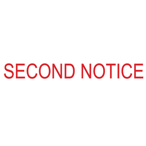 Arial SECOND NOTICE Stamp