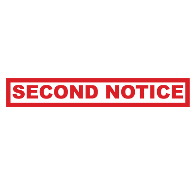 Box SECOND NOTICE Stamp