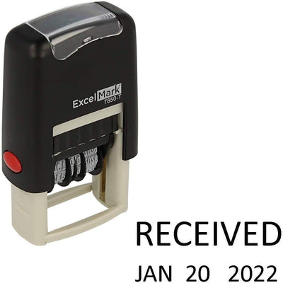 Heavy Duty Date Stamp with RECEIVED Self Inking Stamp - BLACK Ink - Stock  Messages & Phrase Stamps