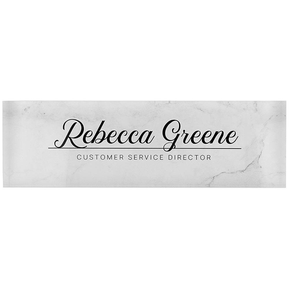 Clear Marble Acrylic Block Nameplate