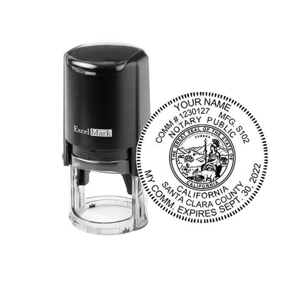 Round California Notary Stamp
