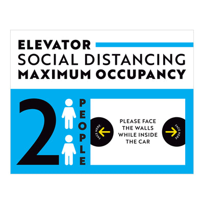 Maximum Occupancy of 2 Elevator Sign