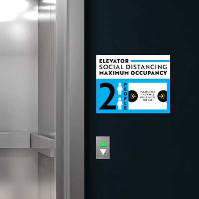 Maximum Occupancy of 2 Elevator Sign