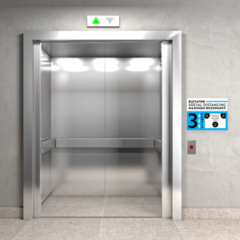 Maximum Occupancy of 3 Elevator Sign