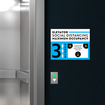 Maximum Occupancy of 3 Elevator Sign