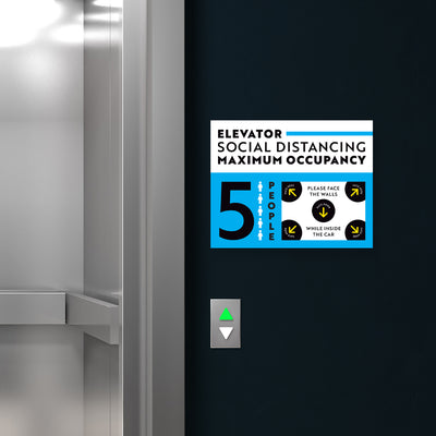 Maximum Occupancy of 5 Elevator Sign