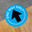 Blue One Way Only Arrow Floor Decal
