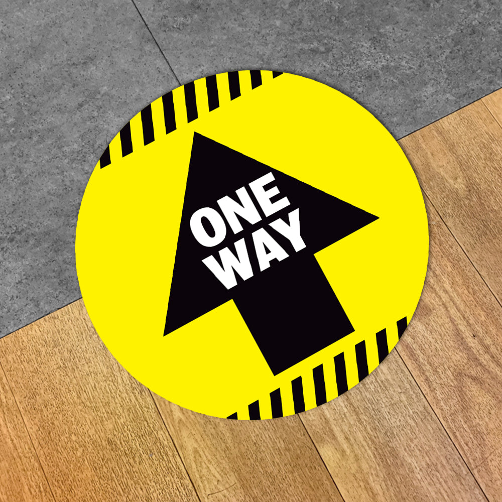 Caution Lines One Way Arrow Floor Decal