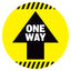 Caution Lines One Way Arrow Floor Decal