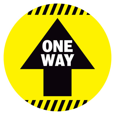 Caution Lines One Way Arrow Floor Decal
