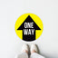 Yellow One Way Arrow Floor Decal