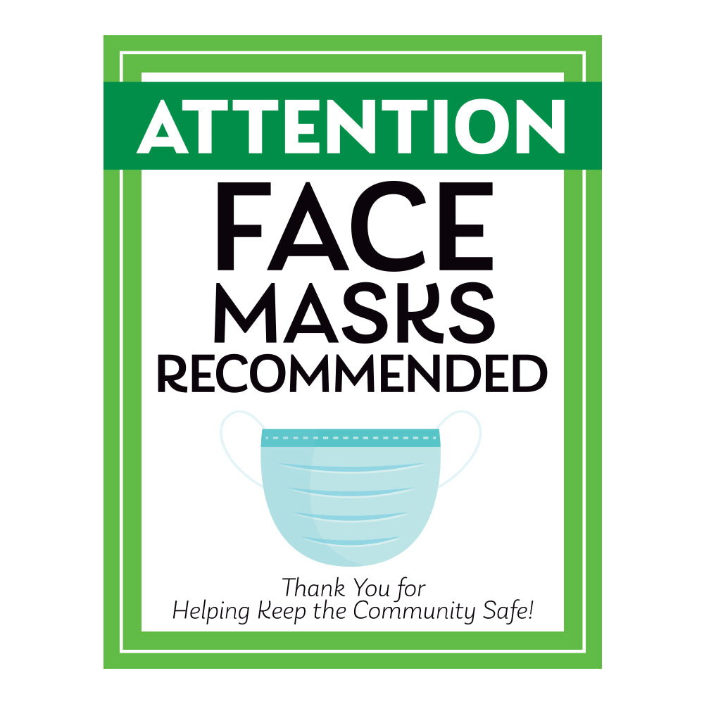Recomanded Sign Face Masks Recommended Sign – DiscountRubberStamps.com