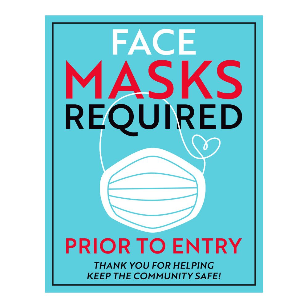 Face Masks Required Prior To Entry Decal