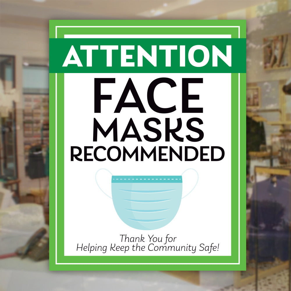 Face Masks Recommended Decal