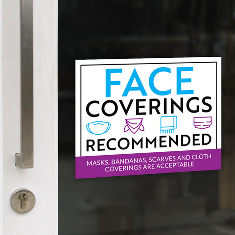 Face Coverings Recommended Sign