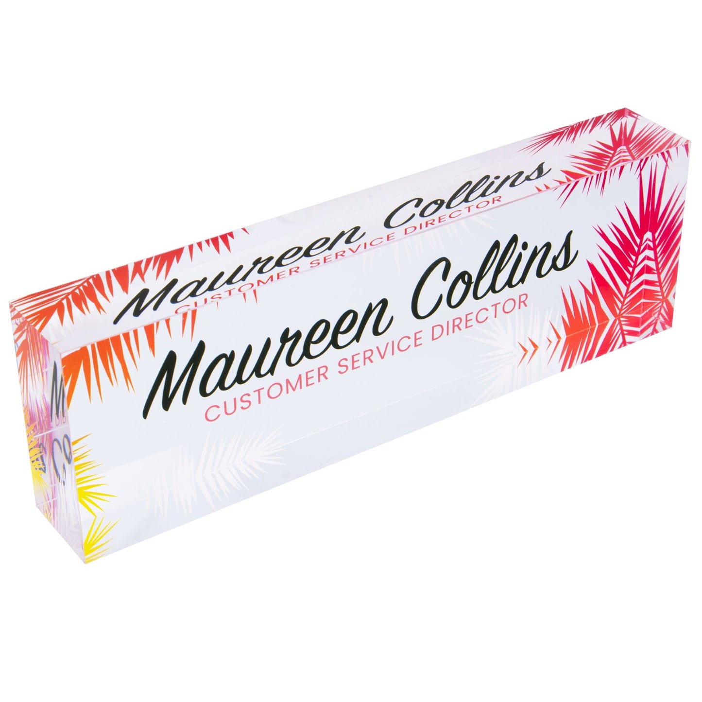 Tropical (Style 8) Acrylic Block Nameplate