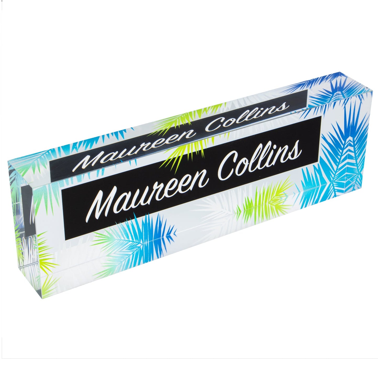 Tropical (Style 5) Acrylic Block Nameplate -