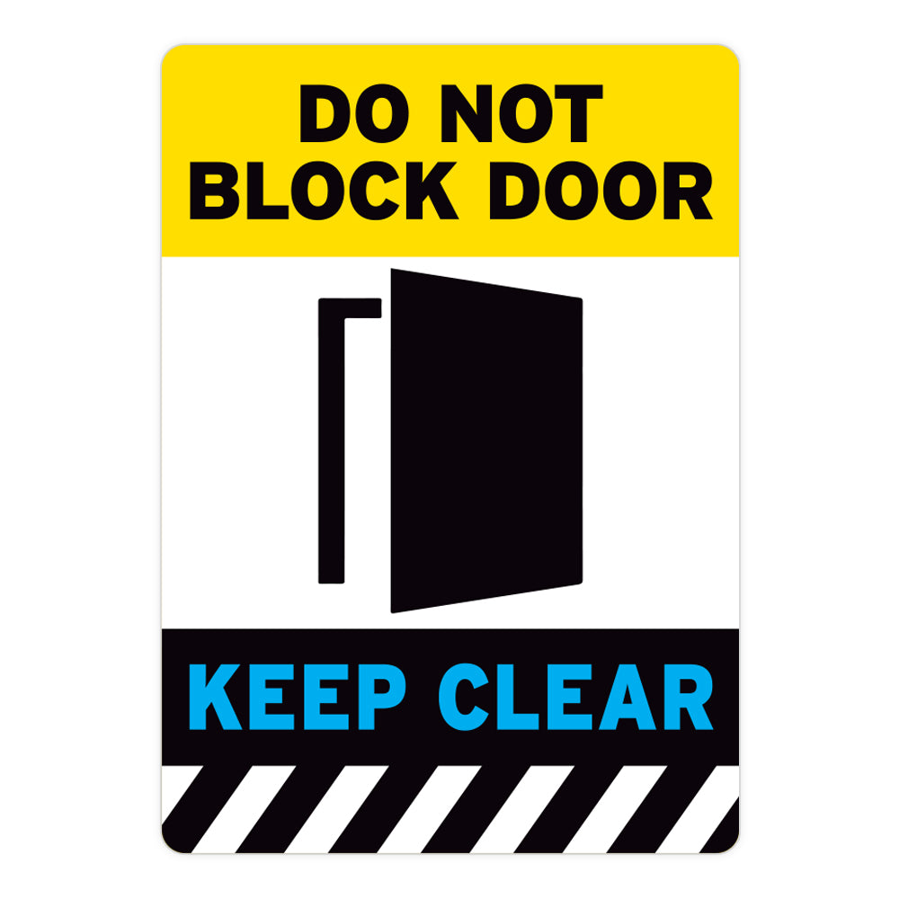 Yellow Do Not Block Door Keep Clear Warehouse Safety Sign ...