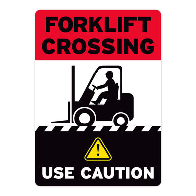 Forklift Crossing Use Caution Warehouse Safety Sign