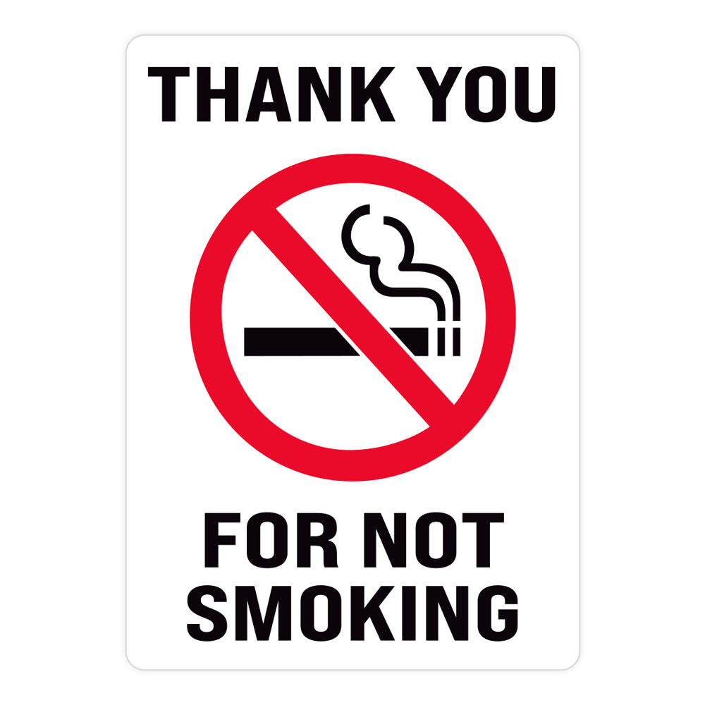 Thank You For Not Smoking Warehouse Safety Sign