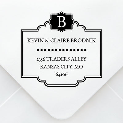 Plaque Monogram Address Stamp