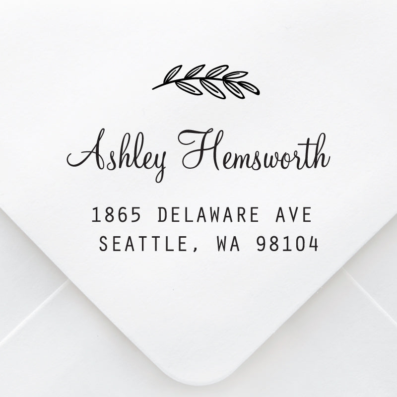 Tree Branch Script Address Stamp – DiscountRubberStamps.com