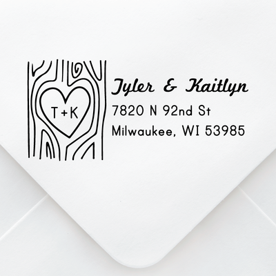 Engraved Tree Address Stamp