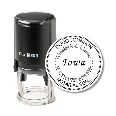 Round Iowa Notary Stamp