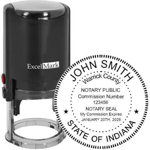 Round Indiana Notary Stamp