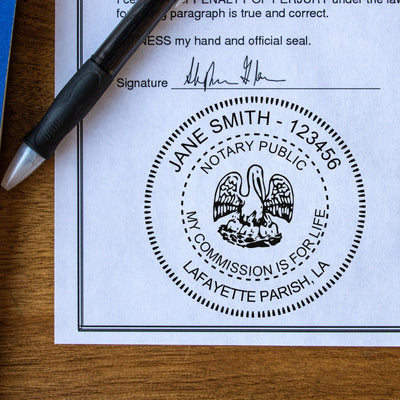 Round Louisiana Notary Stamp