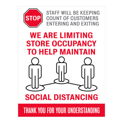 Limiting Store Occupancy Sign