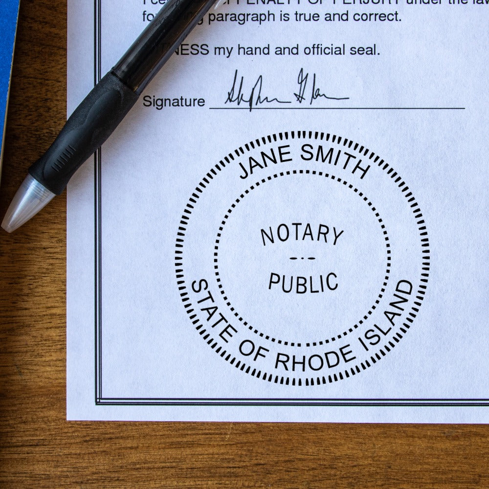 Round Rhode Island Notary Stamp