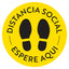 Etiquetas De Piso de Distancia Social De Pie Aquí Amarillo