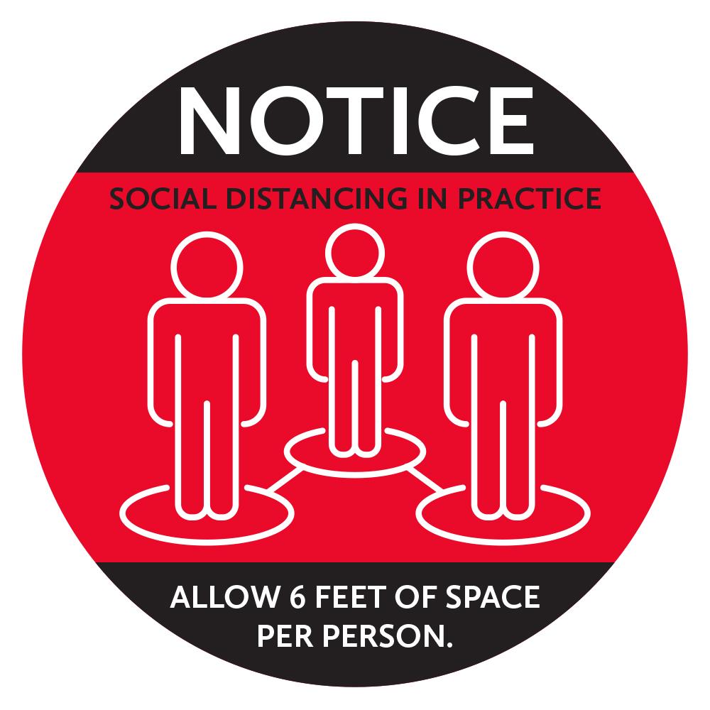 Notice Allow Six Feet Of Space Floor Decal