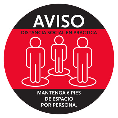 Calcomanías De Piso De Distancia Social En Uso