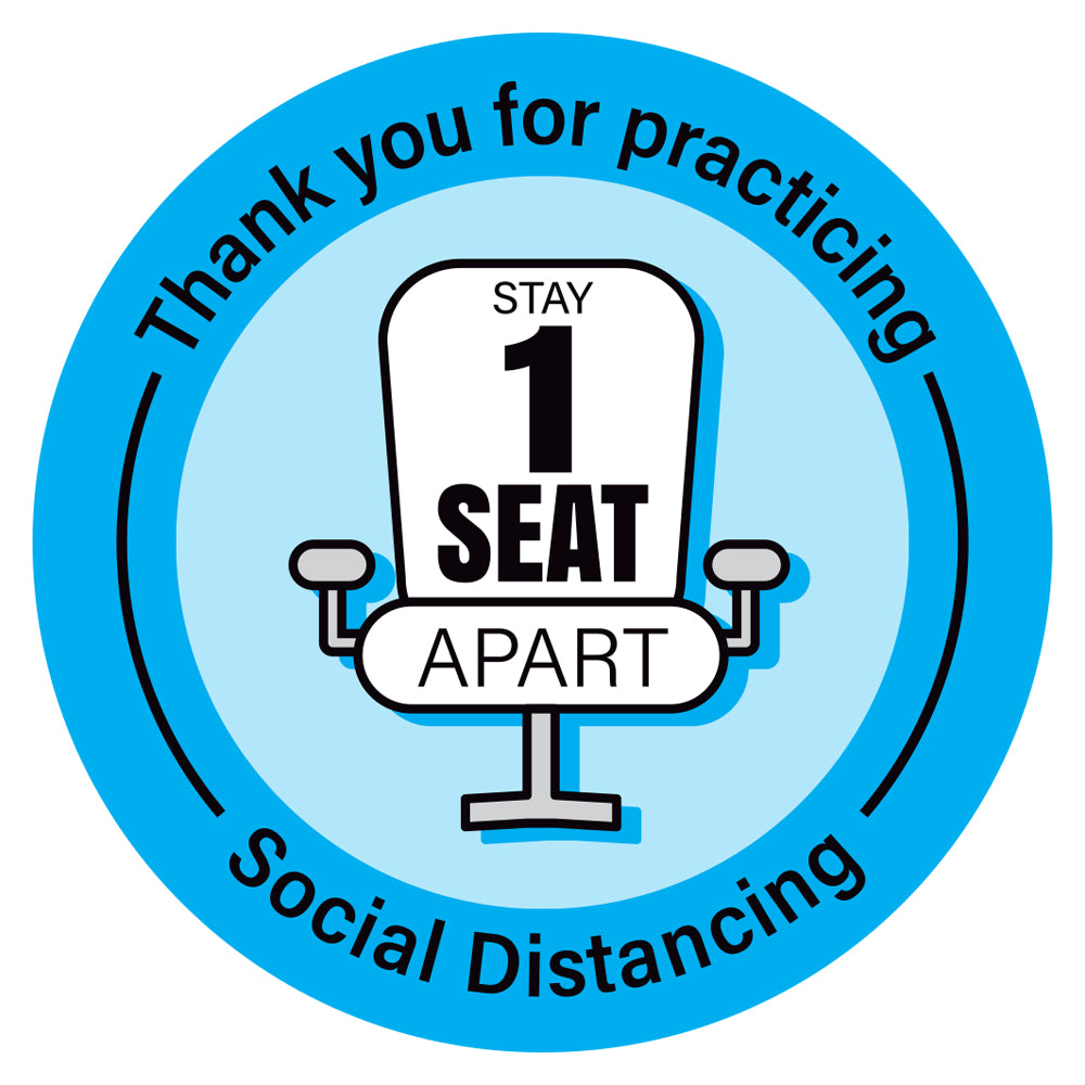 Stay 1 Seat Apart Chair Decal