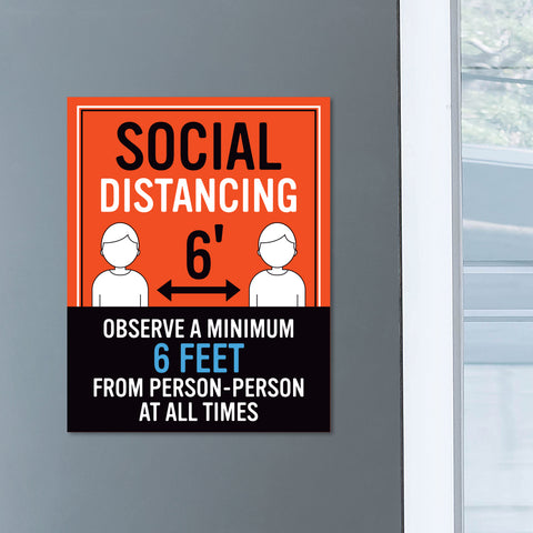 Observe A Minimum Of Six Feet Sign