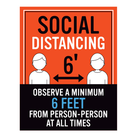Observe A Minimum Of Six Feet Sign