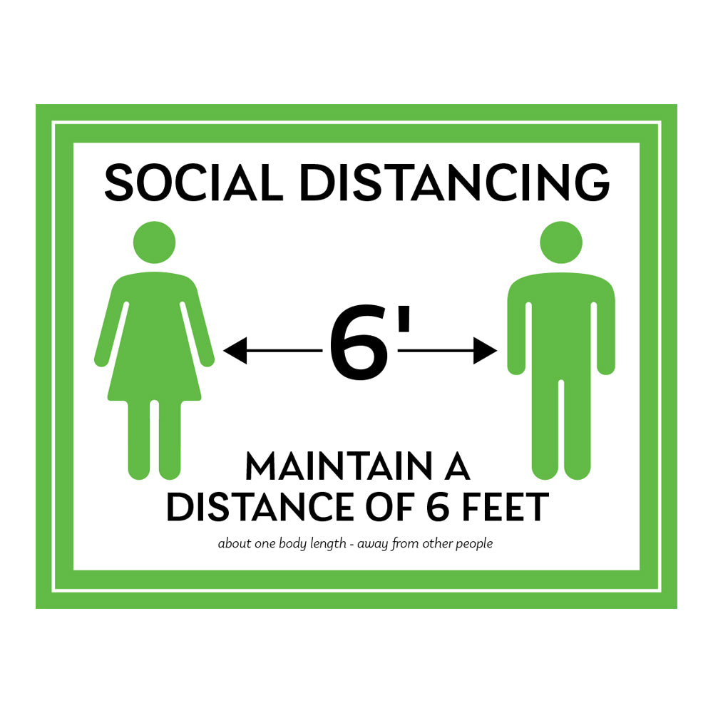 6ft Distance Line Sign Maintain A Distance of Six Feet Sign – DiscountRubberStamps.com