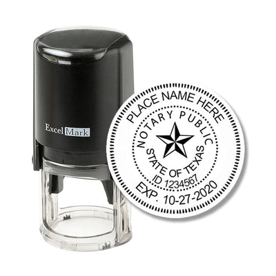 Round Self-Inking Texas Notary Stamp