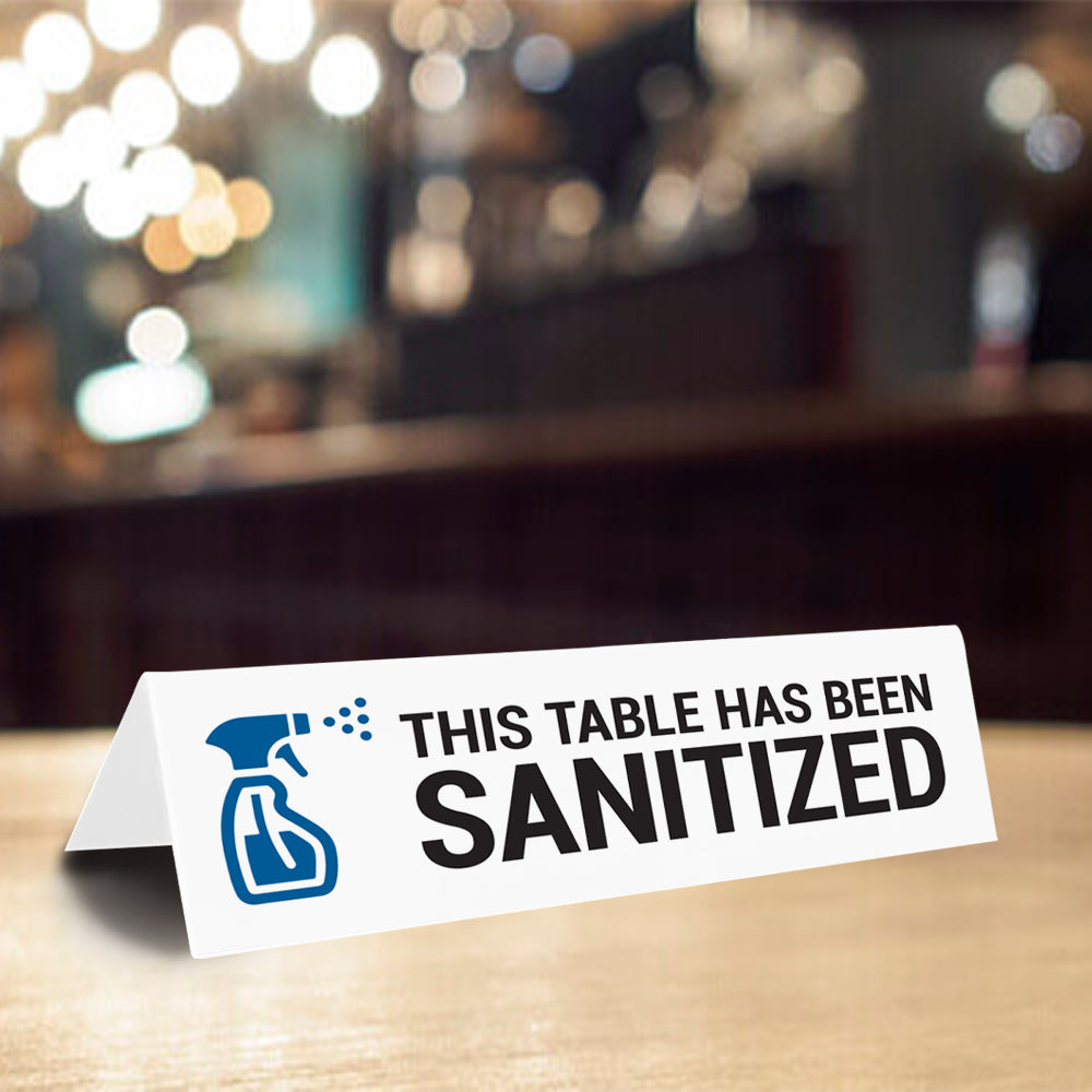 This Table Has Been Sanitized Tabletop Sign
