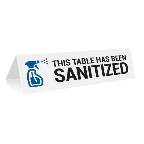 This Table Has Been Sanitized Tabletop Sign